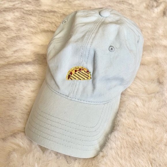 Boutique Light Blue Taco Embroidered Dad Cap Hat - Picture 1 of 3
